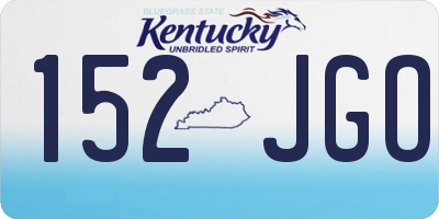 KY license plate 152JGO