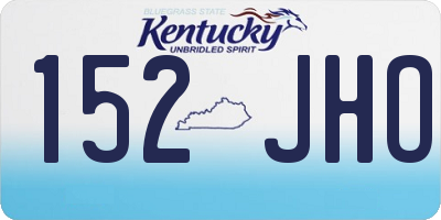 KY license plate 152JHO