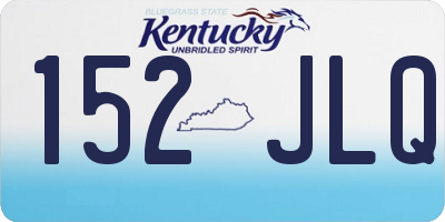 KY license plate 152JLQ