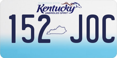 KY license plate 152JOC