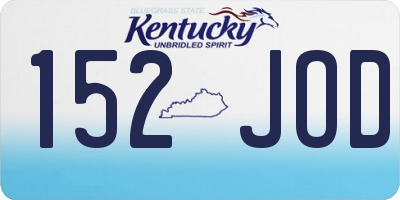 KY license plate 152JOD