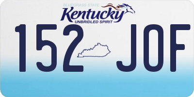 KY license plate 152JOF