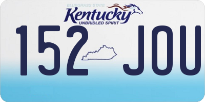 KY license plate 152JOU