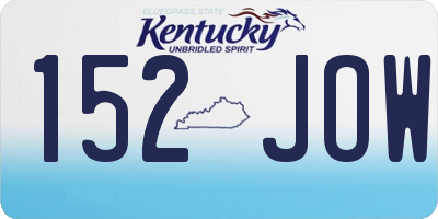 KY license plate 152JOW