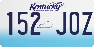 KY license plate 152JOZ