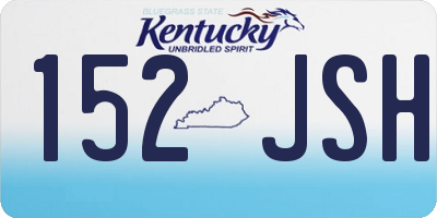 KY license plate 152JSH