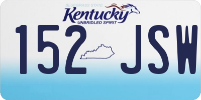 KY license plate 152JSW