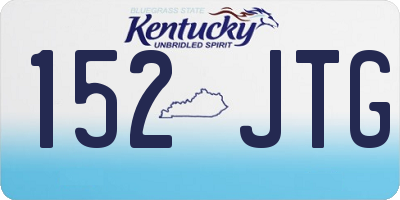KY license plate 152JTG
