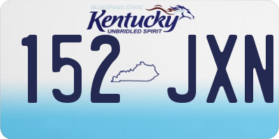 KY license plate 152JXN