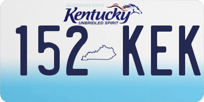 KY license plate 152KEK