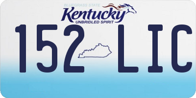 KY license plate 152LIC