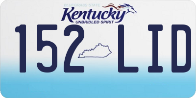 KY license plate 152LID