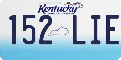 KY license plate 152LIE