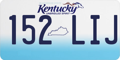 KY license plate 152LIJ