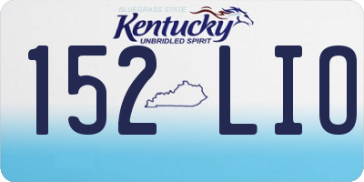KY license plate 152LIO