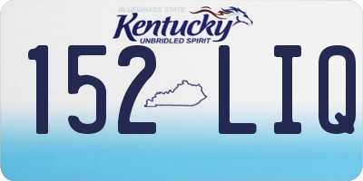 KY license plate 152LIQ