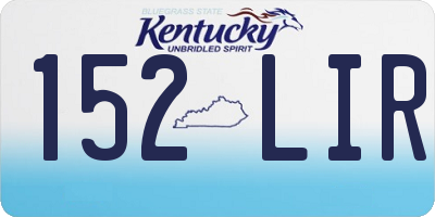 KY license plate 152LIR