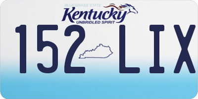 KY license plate 152LIX
