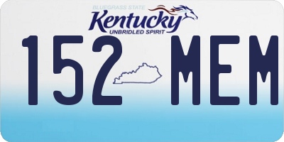 KY license plate 152MEM