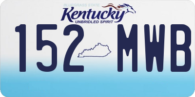 KY license plate 152MWB