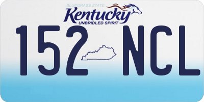 KY license plate 152NCL