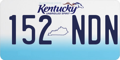 KY license plate 152NDN