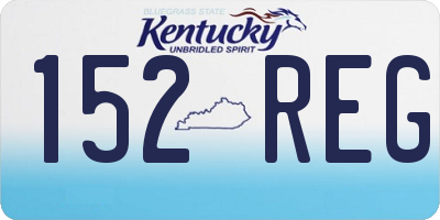 KY license plate 152REG