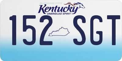 KY license plate 152SGT