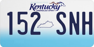 KY license plate 152SNH