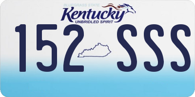 KY license plate 152SSS