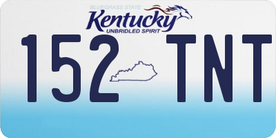 KY license plate 152TNT