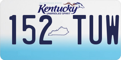 KY license plate 152TUW