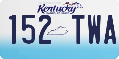KY license plate 152TWA