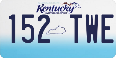 KY license plate 152TWE