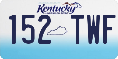 KY license plate 152TWF