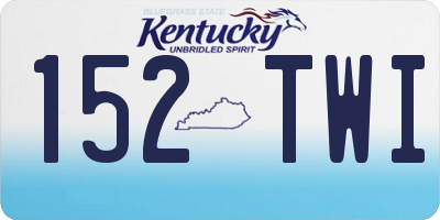 KY license plate 152TWI