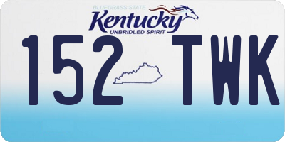 KY license plate 152TWK
