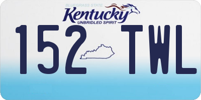 KY license plate 152TWL