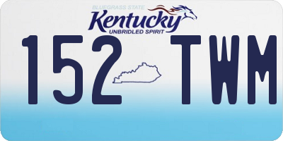 KY license plate 152TWM