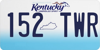 KY license plate 152TWR