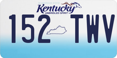 KY license plate 152TWV