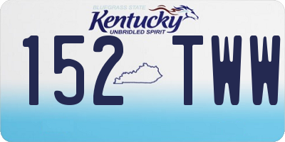 KY license plate 152TWW
