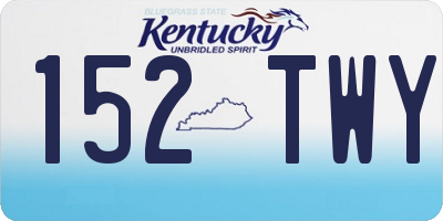 KY license plate 152TWY