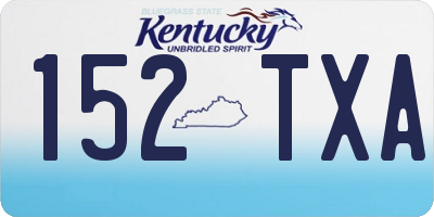 KY license plate 152TXA
