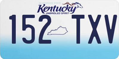 KY license plate 152TXV