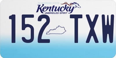 KY license plate 152TXW