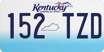 KY license plate 152TZD