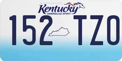 KY license plate 152TZO
