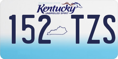 KY license plate 152TZS