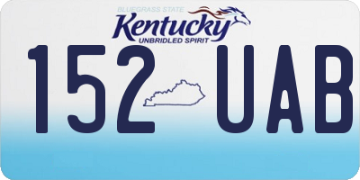 KY license plate 152UAB